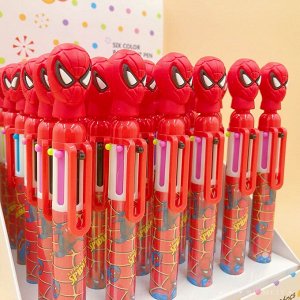 Многоцветная шариковая ручка Человек паук 6 цветов