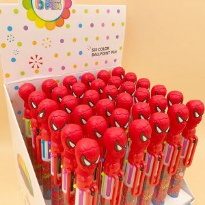 Многоцветная шариковая ручка Человек паук 6 цветов
