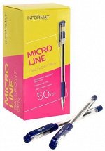 Ручка шариковая &quot;MICRO LINE&quot; синяя 0.4мм, грип, игольчатый наконечник IFBPP-04BL inФОРМАТ {Китай}