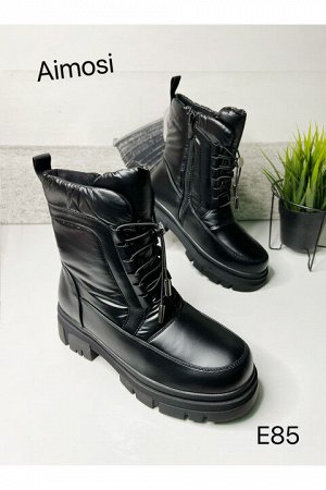 Зимние ботинки с натуральным мехом E85 черные