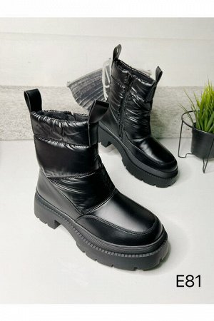 Зимние ботинки с натуральным мехом E81 черные