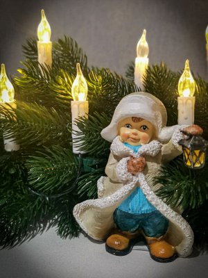Гирлянда «Нить» 6 м с насадками «Свечи на прищепке», IP20, тёмная нить, 30 LED, свеч тёплое белое
