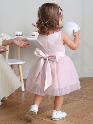 Нарядное платье со стразами "Бабочка" (розовое)