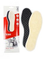 BRAUS Стельки зимние ALU TECH (шерсть+фольга+латекс) р,45-46