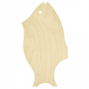 Доска разделочная деревянная 37,5х21х0,6см, форма "Рыба", фанера (Россия)