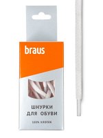 Шнурки BRAUS 90 см толстые с пропиткой БЕЛЫЕ/10 x