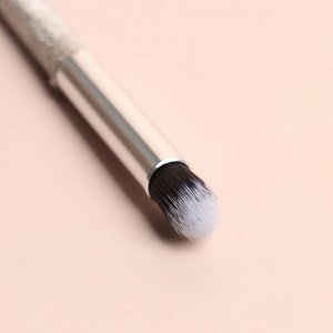 Кисть для макияжа «SHINE», 18 см, в чехле, цвет серебряный