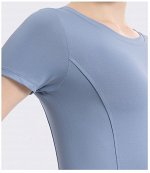 Женская спортивная футболка, дышащая ткань, цвет синий