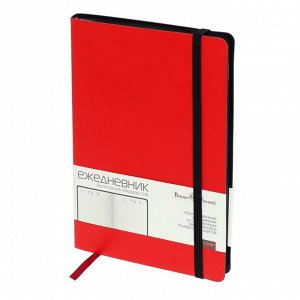 Ежедневник недатированный А5, 136 листов Megapolis Soft, обложка искусственная кожа, цветной срез, красный