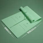 Спортивный коврик для фитнеса, принт &quot;Разметка для асан&quot;, цвет матча зеленая