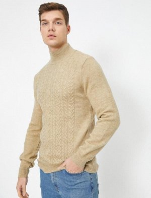 Водолазка с длинным рукавом и узорчатым трикотажным свитером