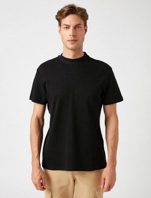 Хлопковая базовая футболка с коротким рукавом и круглым вырезом