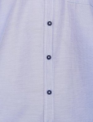 Повседневная рубашка с классическим воротником и длинным рукавом с одним карманом