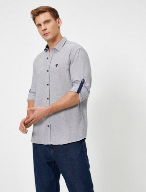 KOTON Рубашка с классическим воротником и складными рукавами