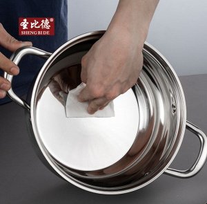 Кастрюля с крышкой из нержавеющей стали для приготовления супов, гарниров, соуса, для всех типов плит, включая индукцию, "Sheng Bi De" Greene Soup Pot / 26 x 13 см