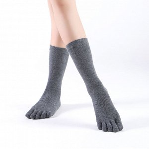 Носки для йоги женские с раздельными пальцами, цвет темно-серый