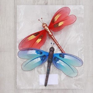 Декор для штор «Стрекоза», на булавке, 19 x 12 см, цвет МИКС