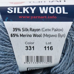Пряжа "Silky Wool" 35% силк район, 65% мерино. вул 190м/25г (331 джинсовый)