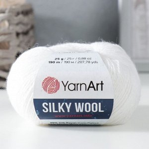 YarnArt Пряжа &quot;Silky Wool&quot; 35% силк район, 65% мерино. вул 190м/25г (347 белый)