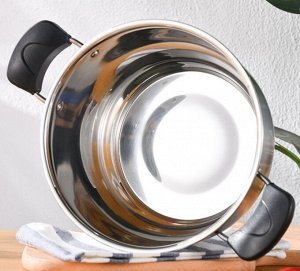 Набор кастрюль для приготовления из высококачественной нержавеющей стали с крышками, трехслойное дно, Noble Soup Pot / 3 шт., 1,9л; 2,5л; 3,6л