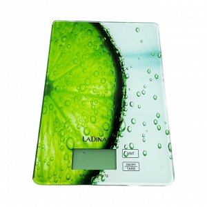 Весы Кухонные электронные стеклянная панель LaDina до 5 кг