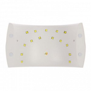 Лампа для гель-лака Luazon LUF-20, UV/LED, 24 Вт, 15 диодов, таймер 30/60 с, USB, белая