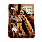 3W Тканевая маска д/лица, красный женьшень&quot;Fresh Red Ginseng Mask Sheet&quot;23мл 1*600шт Арт-82152/70105