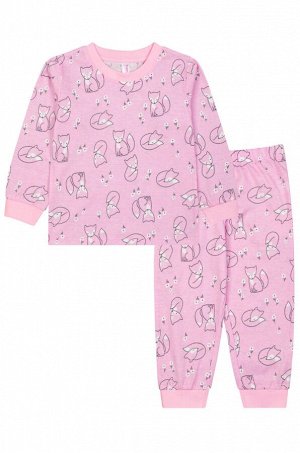 Теплая пижама из футера с начесом для девочки