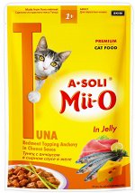 A-Soli Mii-O для кошек Красное мясо тунца и анчоус в сырном соусе 80г ПРОМО НАБОР 6+2 всего 8шт