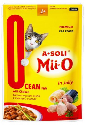 A-Soli Mii-O д/к пауч Океаническая рыба с курицей в желе 80г *48