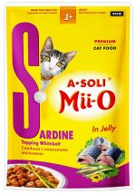 A-Soli Mii-O для кошек Сардина с японскими мальками 80г ПРОМО НАБОР 6+2 всего 8шт
