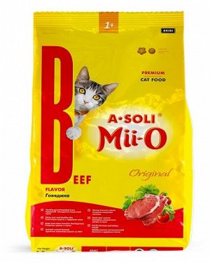 A-SOLI Mii-O для кошек Премиум Говядина "Оригинал" 1,2кг *6