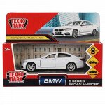 Машина метал.&quot;Технопарк&quot;BMW 5-ER SEDAN M-SPORT,12 см, цв.белый ,кор 18*13*7 см