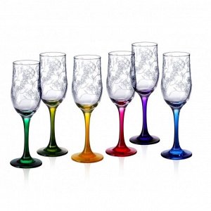 Набор бокалов для шампанского, 6 шт, 200 мл, стекло, PRIMAVERA
