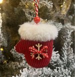 Елочная игрушка &quot;Варежка&quot; (иск. шерсть) 10 см