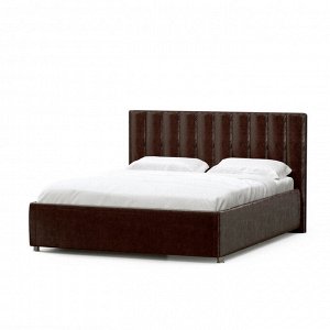 Кровать «Алькасар» без ПМ, 180 ? 200 см, встроенное основание, экокожа, цвет коричневый
