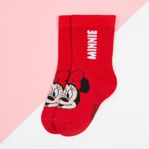 Носки для девочки «Минни Маус», DISNEY, 12-14 см, красные