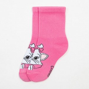 Носки для девочки «Коты Аристократы", DISNEY, 14-16 см, цвет розовый