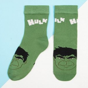 Носки для мальчика «Халк», MARVEL, 16-18 см, цвет зелёный