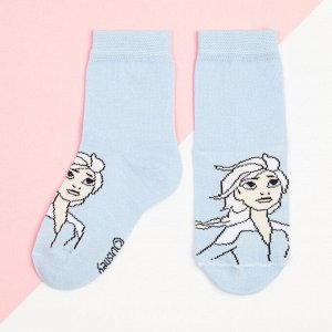 Носки для девочки «Эльза», Холодное сердце, 18-20 см, цвет голубой