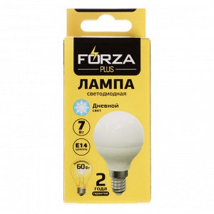 FORZA Лампа светодиодная G45 7W, E14, 560lm 4000К