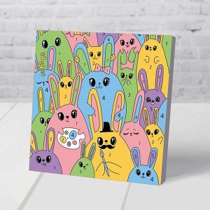 Картина по номерам «Яркие кролики» 15х15 см