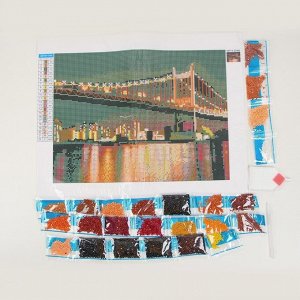 Алмазная мозаика с полным заполнением «Бруклинский мост» 30х40 см