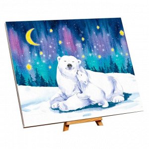 Картина по номерам на холсте с подрамником «Полярные медведи» 40?50 см