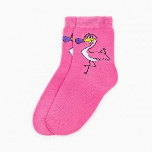 Носки для девочки KAFTAN «Фламинго», размер 16-18 см, цвет розовый
