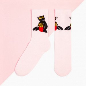 Носки для девочки KAFTAN «Кот с картошкой фри» цвет розовый