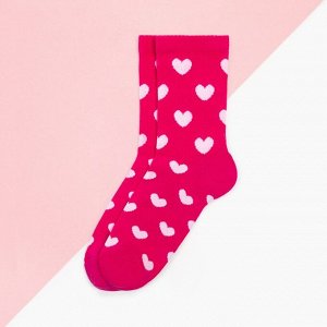 Носки для девочки KAFTAN «Сердца», цвет фуксия