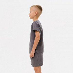 Комплект для мальчика (рубашка, шорты) MINAKU: Cotton Collection цвет серый.