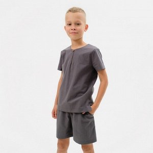 Комплект для мальчика (рубашка, шорты) MINAKU: Cotton Collection цвет серый.
