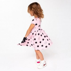 Платье для девочки, цвет чёрный/розовый, рост